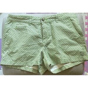 Gap Chino Shorts Women's Sz 6 Green All Over Geometric Print 3” Inseam Sz10